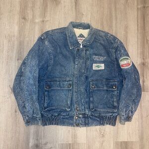 Vintage Blue Denim Bomber Jacket